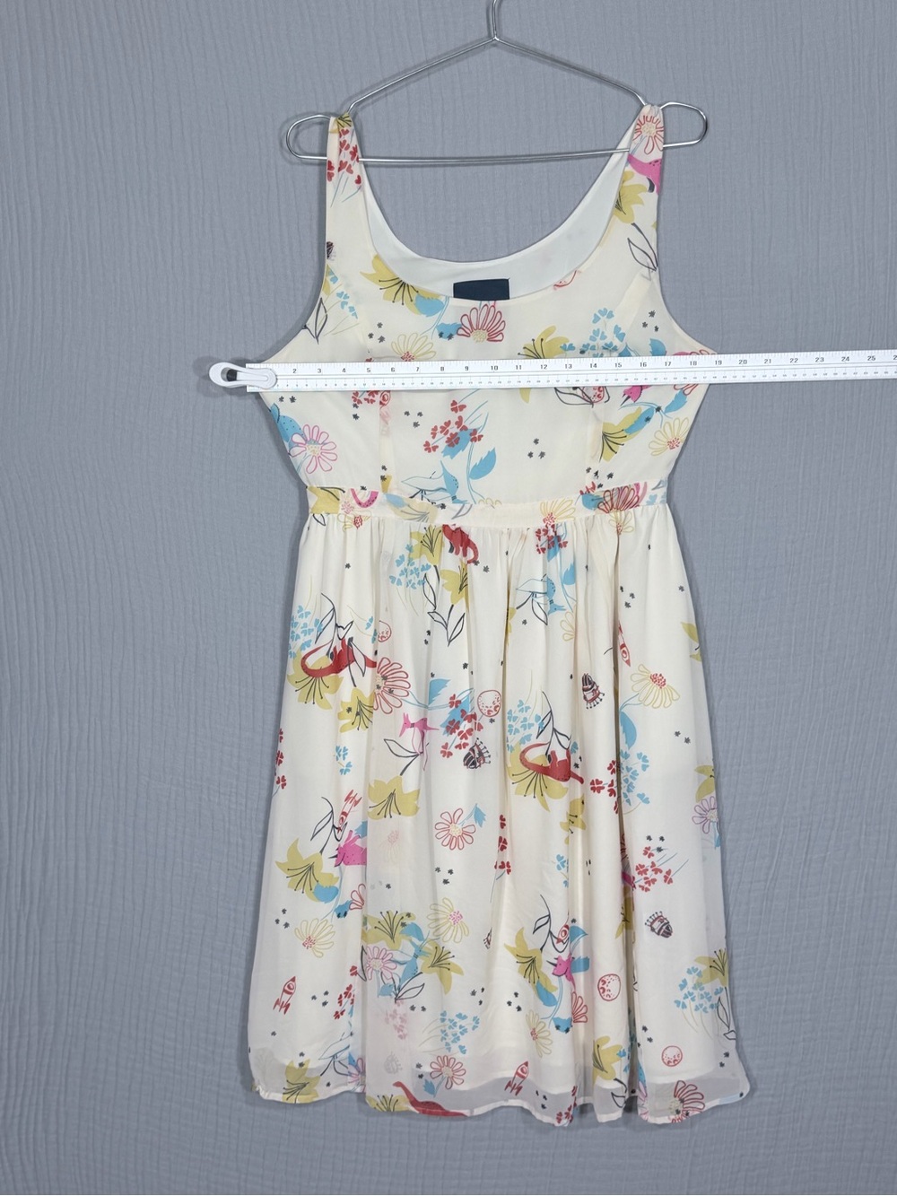 ModCloth Cream Floral Scoop-Neck Mini Dress - Picture 4 of 8